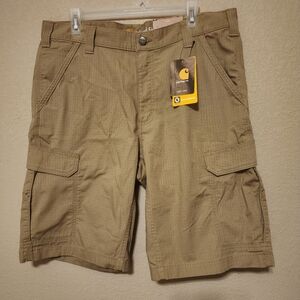 Carhartt Shorts Mens 36 Force Broxton Khaki Cargo Ripstop Relaxed Fit Workwear